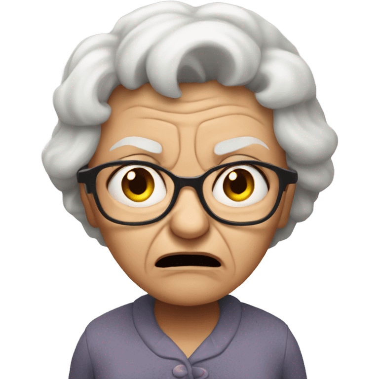 angry grandma, hard to hear emoji