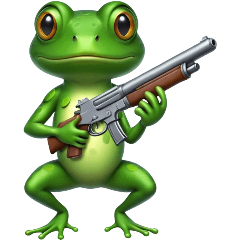 frog holding gun emoji