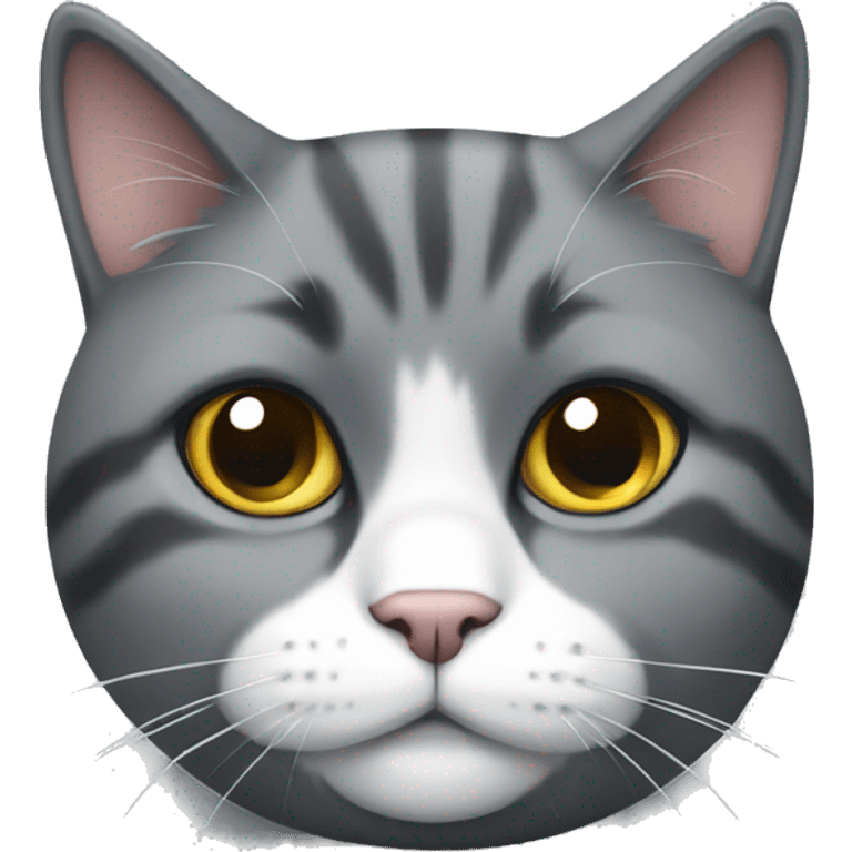 Fat grey calico cat emoji