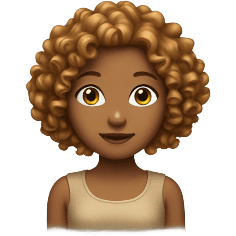 caramel skin girl with curly hait emoji