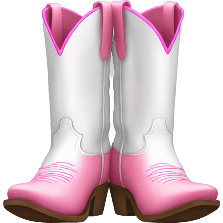 White and pink cowboy boots emoji