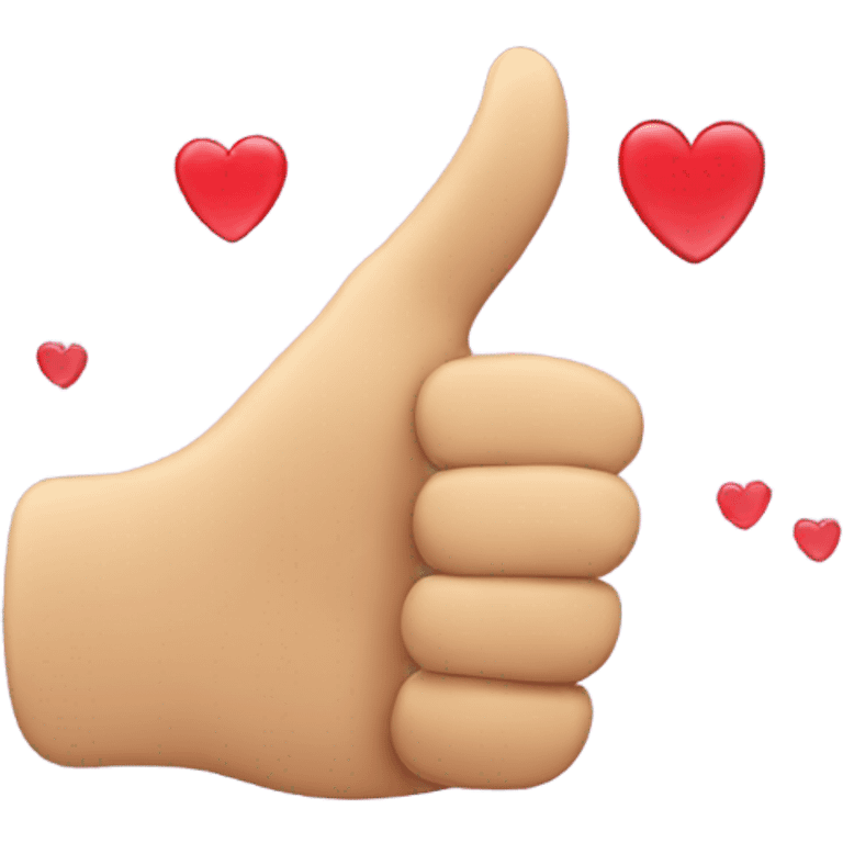 thumbs up with hearts  emoji