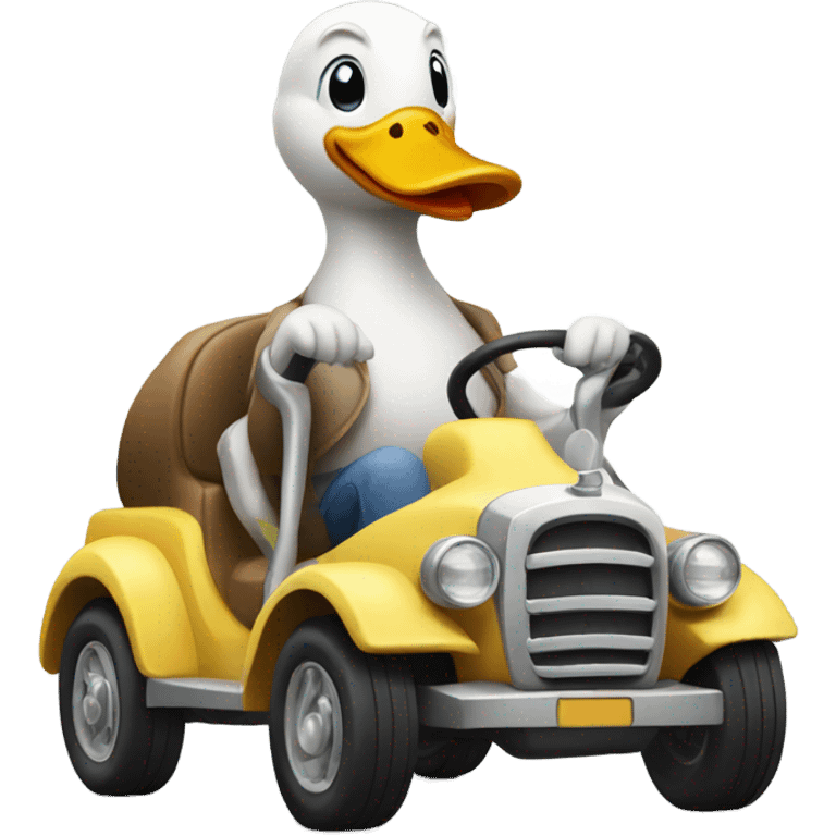 Duck driving car emoji