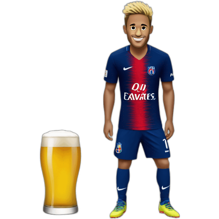 Neymar boi une bière emoji