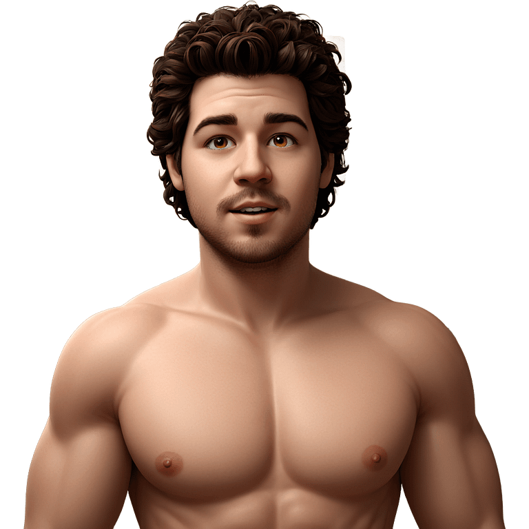 realistic portrait of topless male emoji