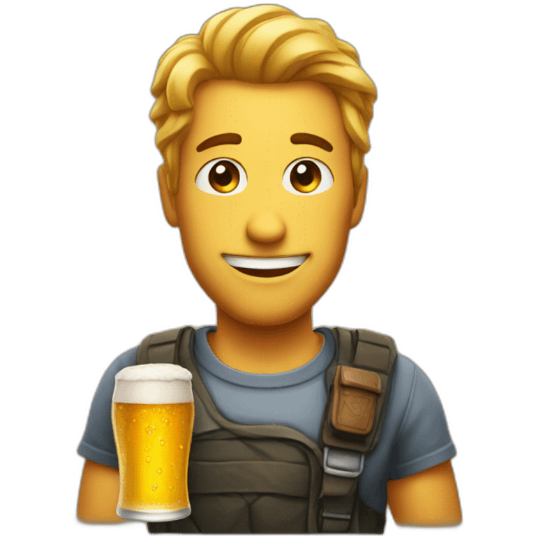 Poised beer emoji