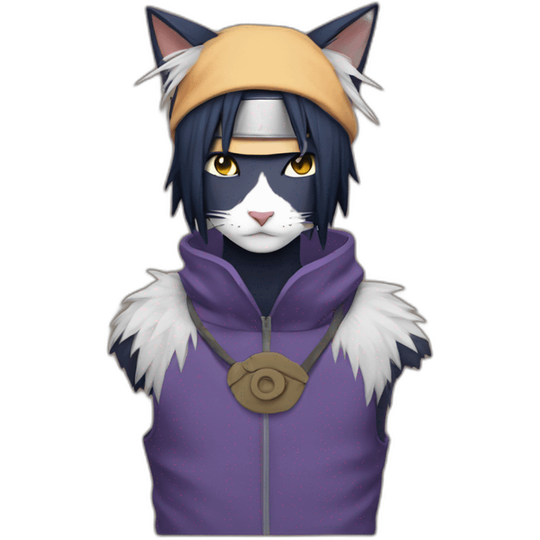 sasuke with a cat on his head emoji