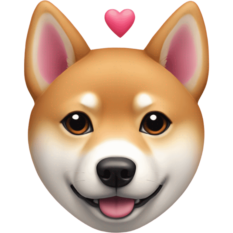 Shiba inu and pink hearts emoji