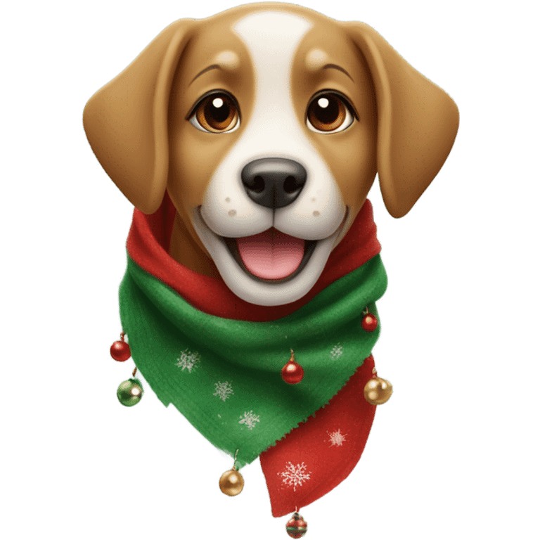 Christmas puppy emoji