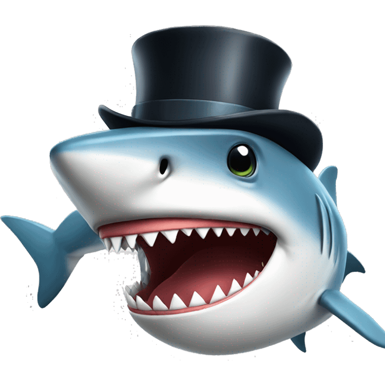 shark with tophat emoji