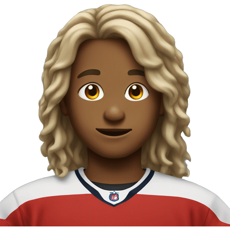 9 year old boy with long hockey hair emoji