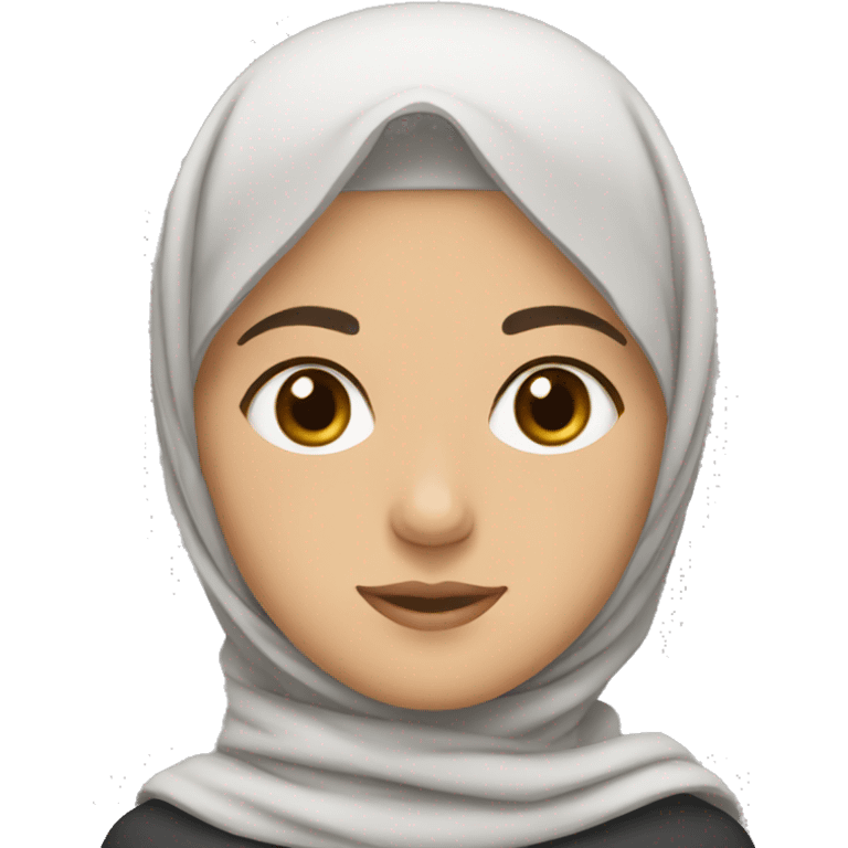 Afghan student with hijab, brown eyes, and brown hair emoji