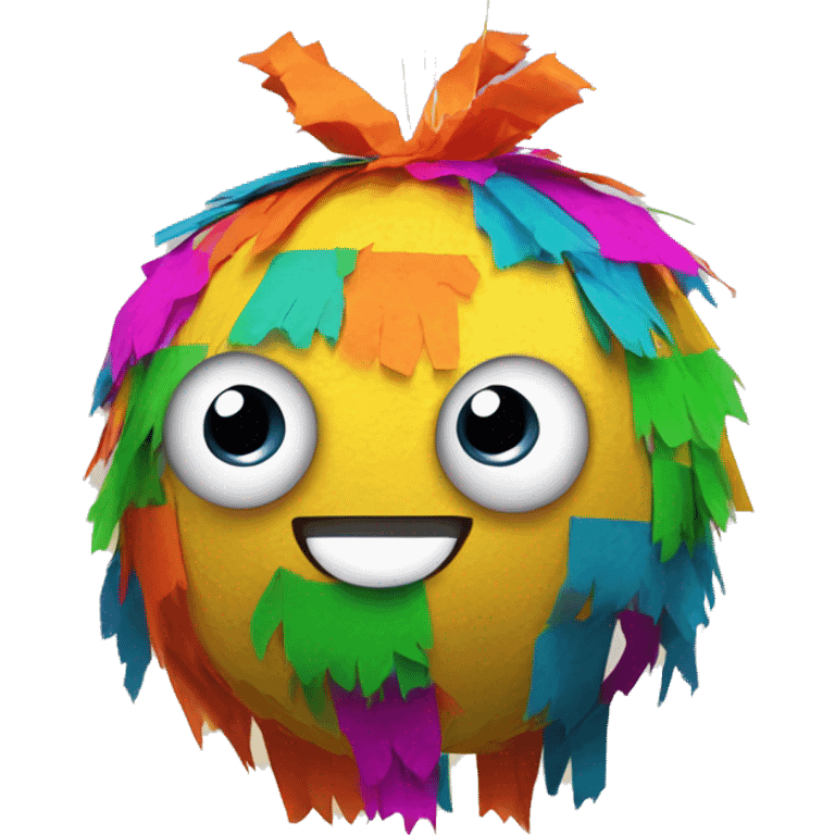 cute pinata with big eyes and smiling face, colorful body emoji