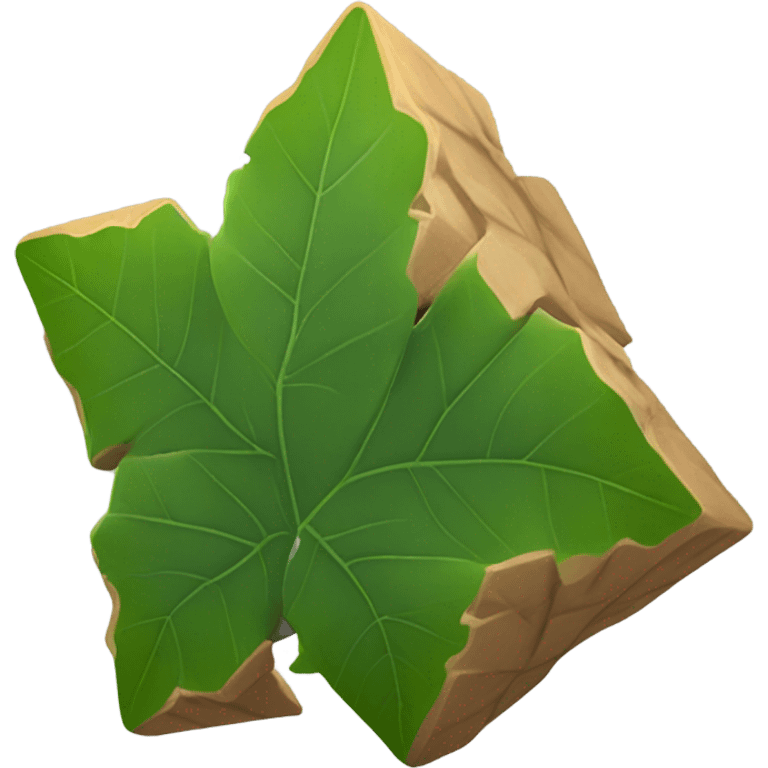 Cube shaped leafs emoji