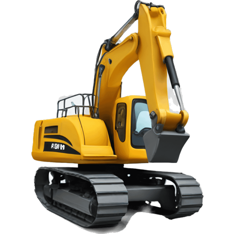 Excavator with happy face emoji