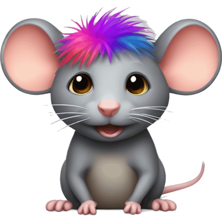 Rat with colourful hair emoji