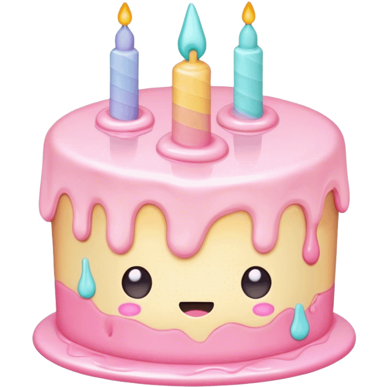 melted pastel kawaii cake emoji