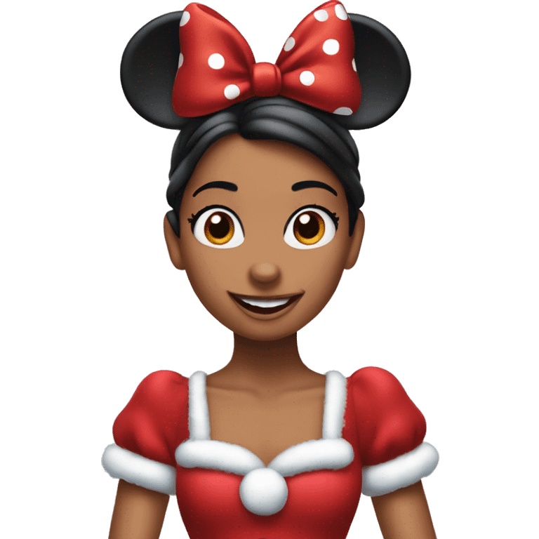 Minnie mouse with Christmas outfit emoji