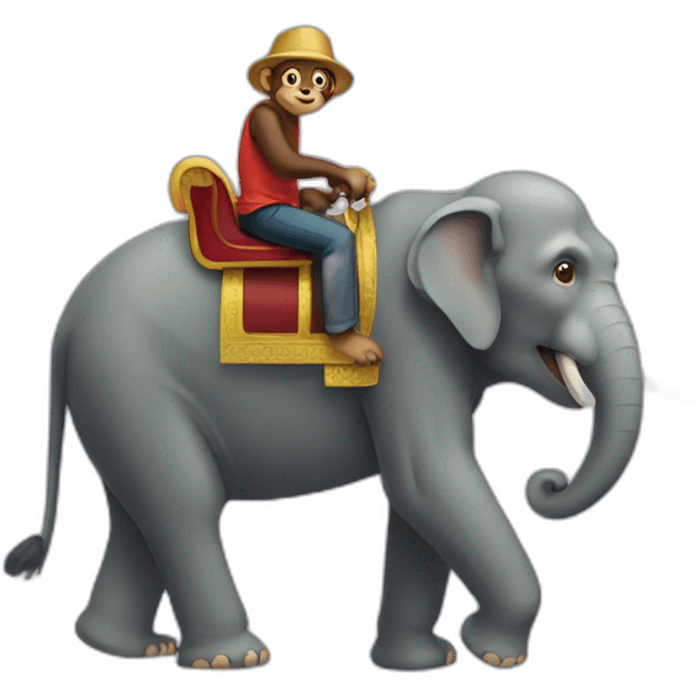 monkey riding elephant emoji