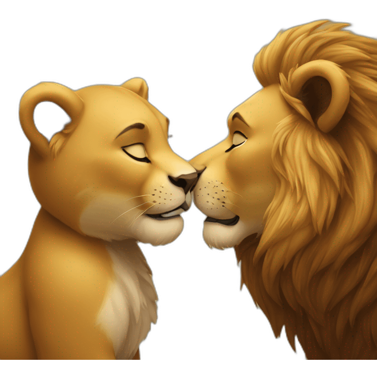 Lion Kiss bear emoji