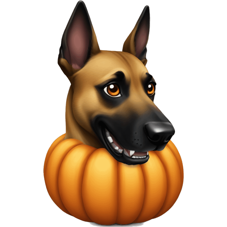 malinois run pumpkin scary spooky halloween emoji