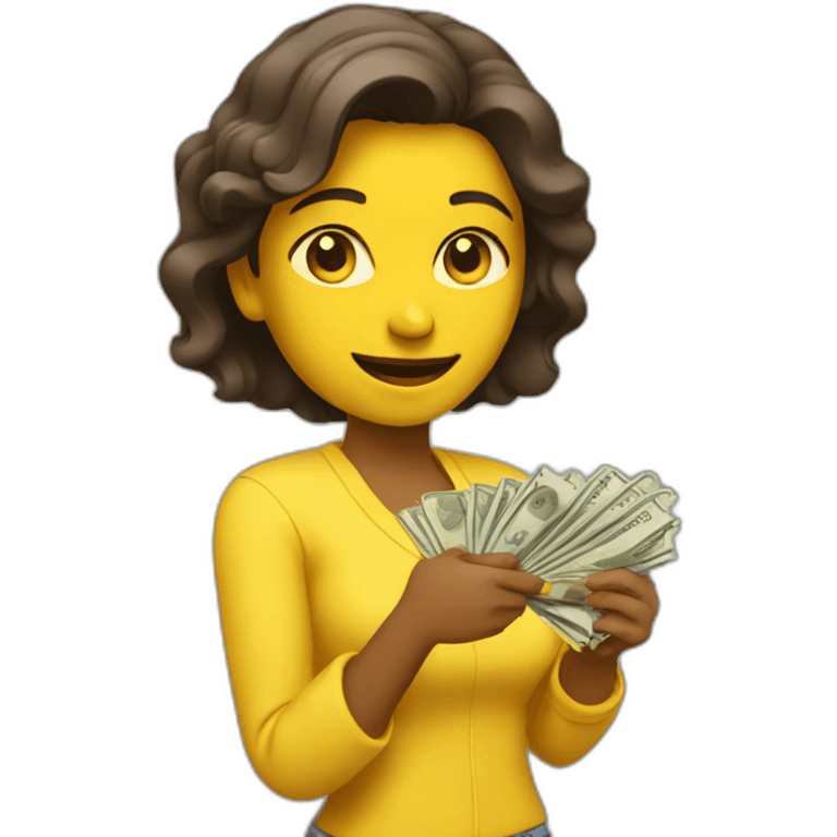 A Yellow woman having money in her hand emoji