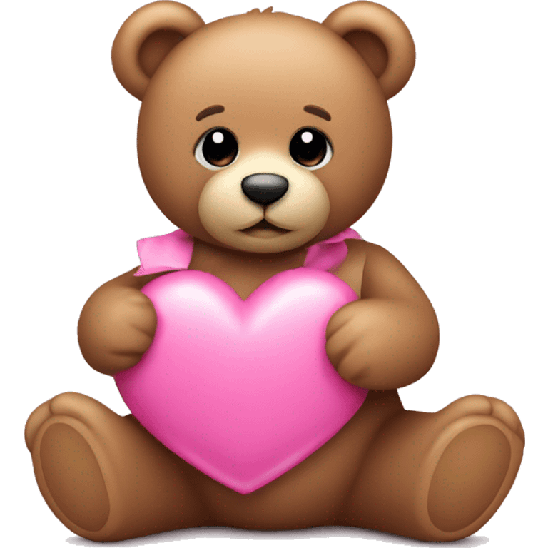 Teddy bear holding pink  emoji