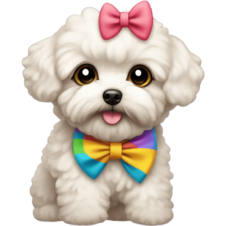 Maltipoo with a bow  emoji