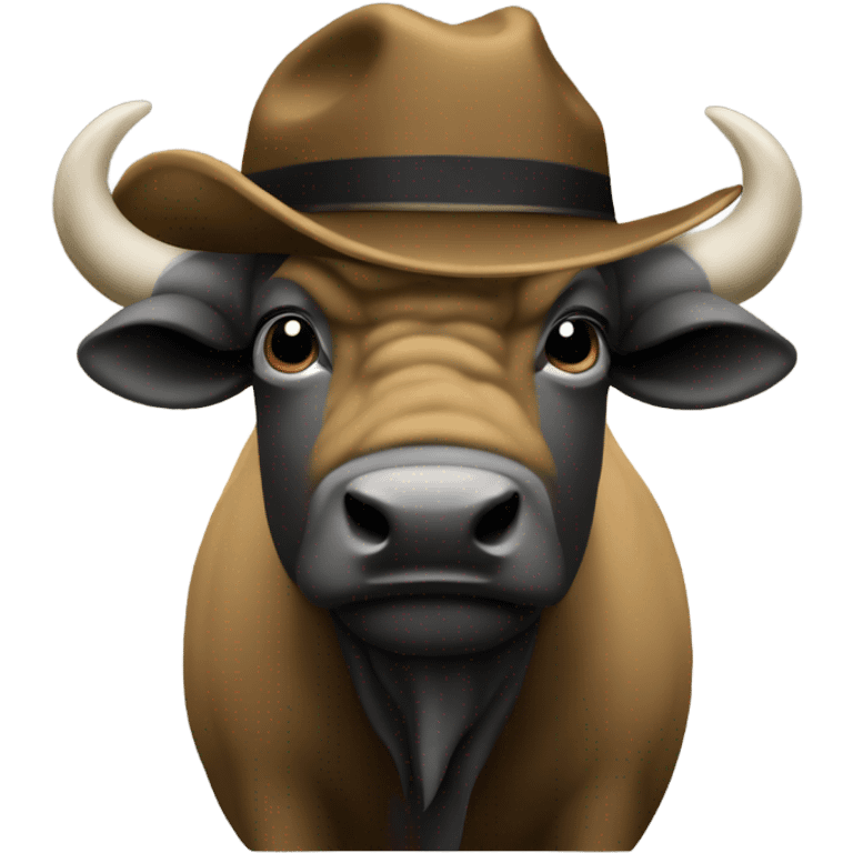 Buffalo wearing a Colorado buffaloes hat emoji