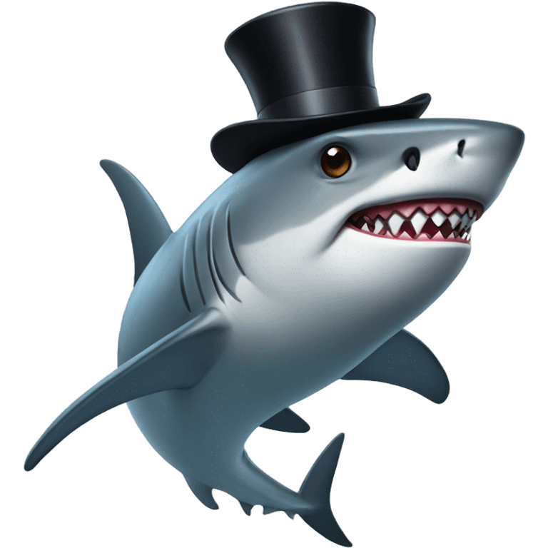 Shark with a top hat emoji