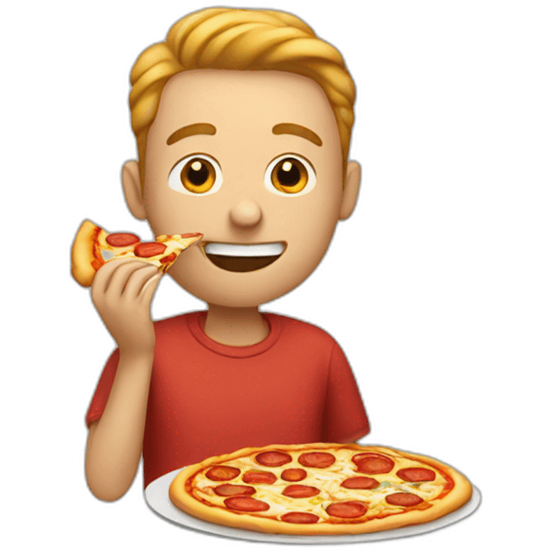 Man eating pizza emoji