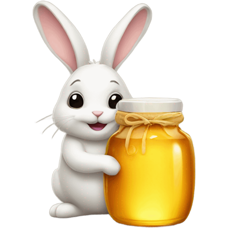 Bunny with a jar of honey emoji