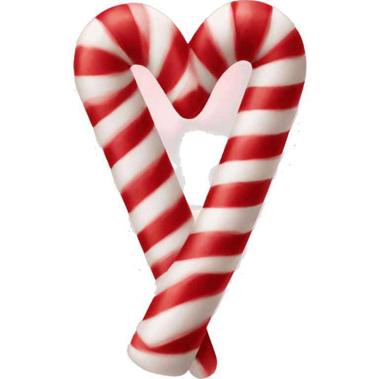 Candy cane heart shaped emoji