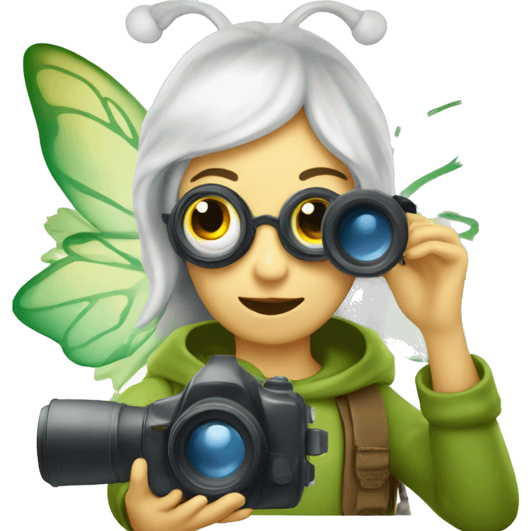  fairy with binoculars and camera emoji