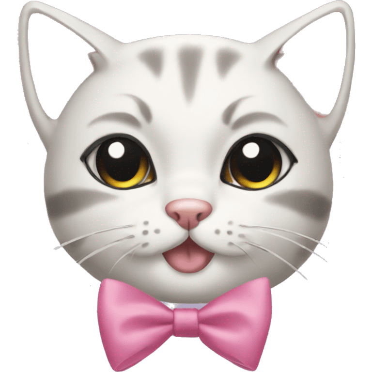 cat with coquette bows emoji