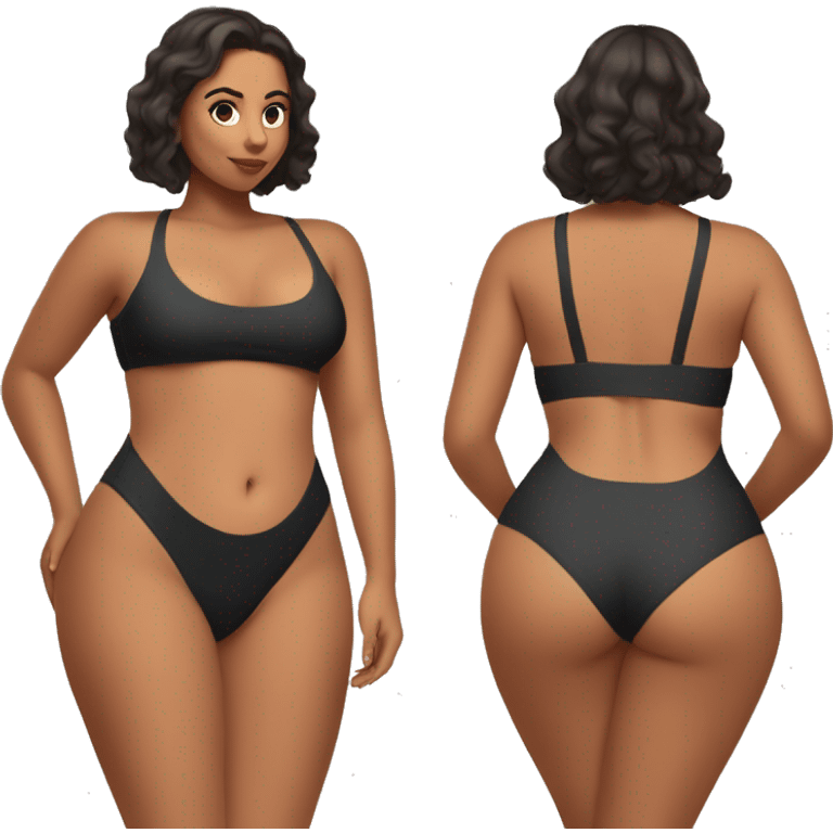 Slim-Thicc latina woman swimsuit showing her back emoji