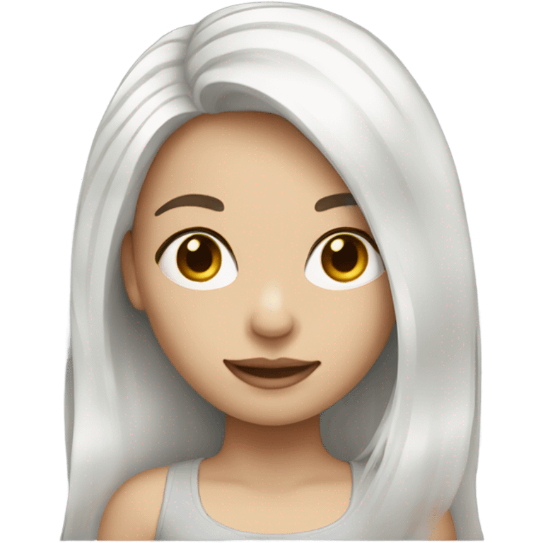 Girl with white skin and highlighting hair  emoji