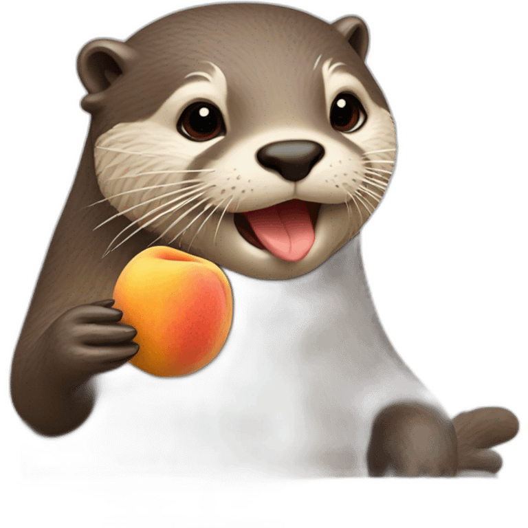 otter eating a peach emoji