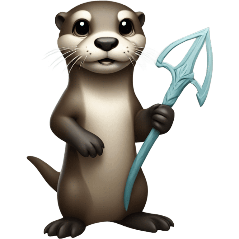 Otter holding trident emoji