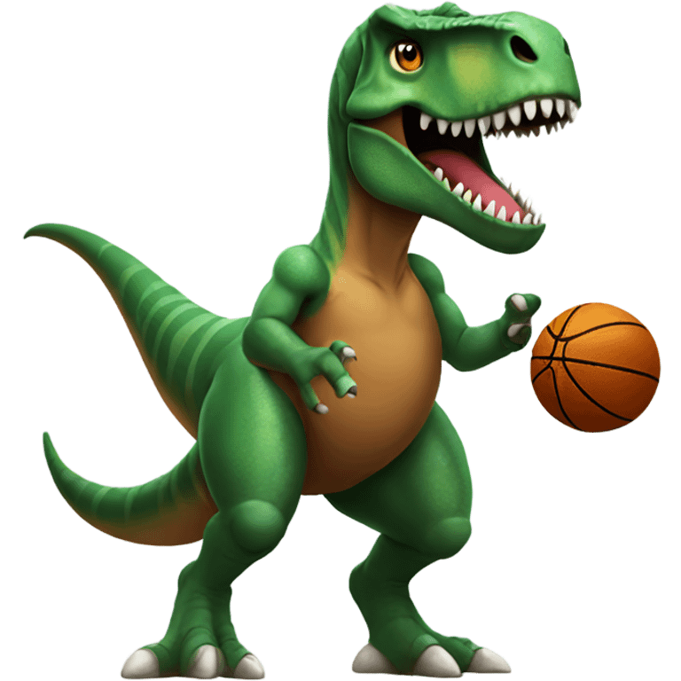 T-Rex playing basketball emoji