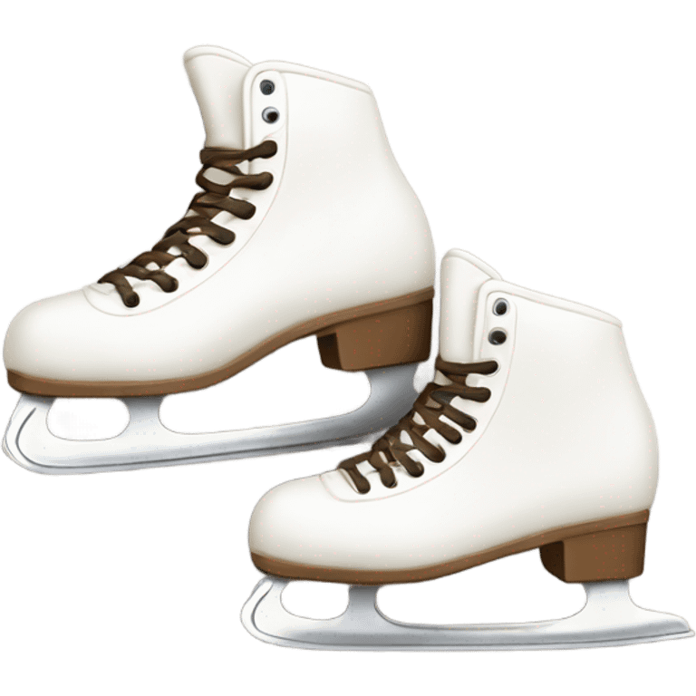 two winter white skates with brown laces on one direction  emoji