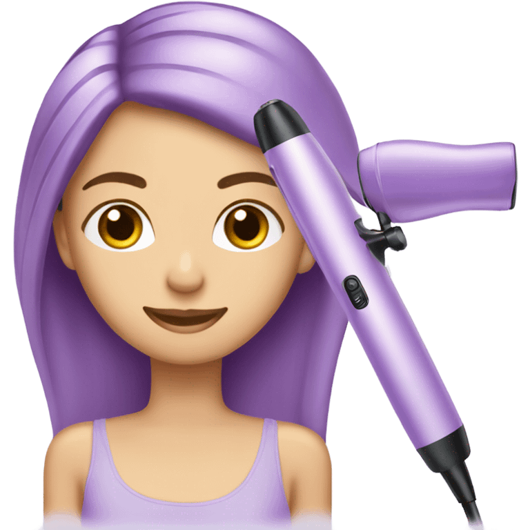 pastel purple hair straightener curling iron emoji