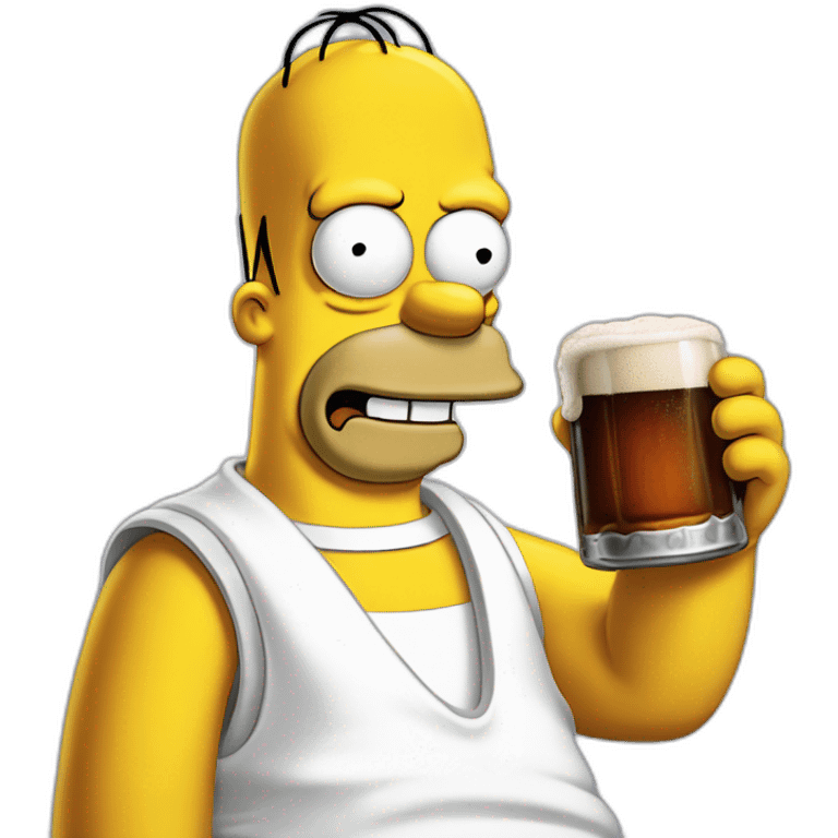 homer simpson dtinking beer emoji