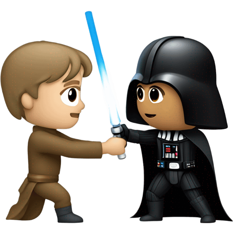 Luke Skywalker fighting Darth Vader emoji