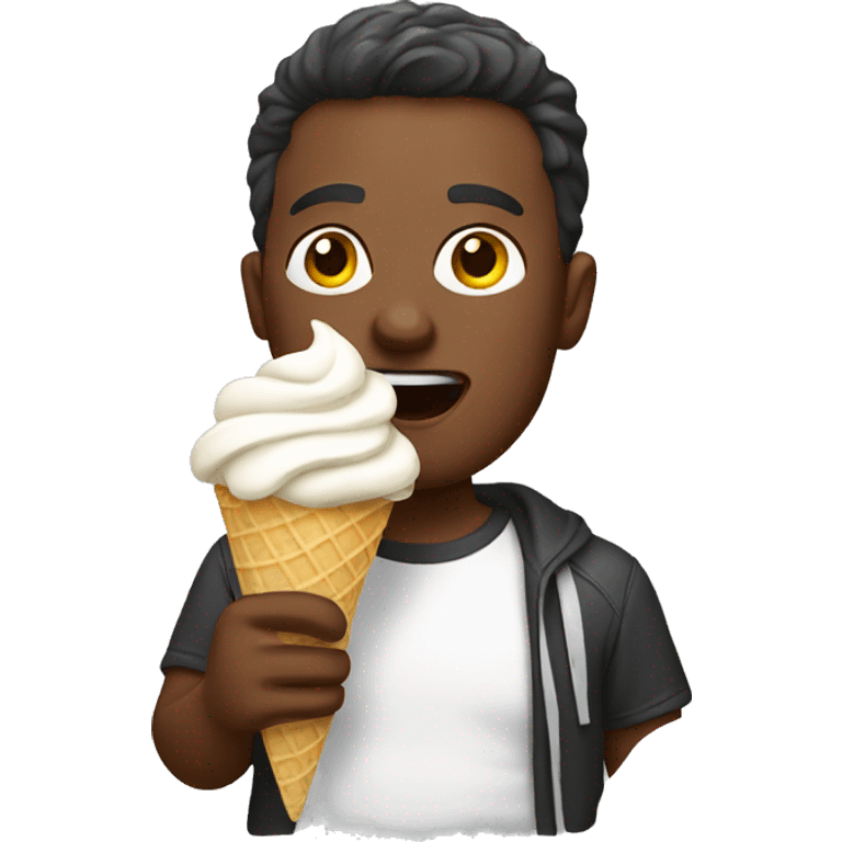 guy eating icecream emoji