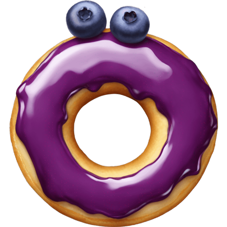 a donut with blueberry glaze over it emoji