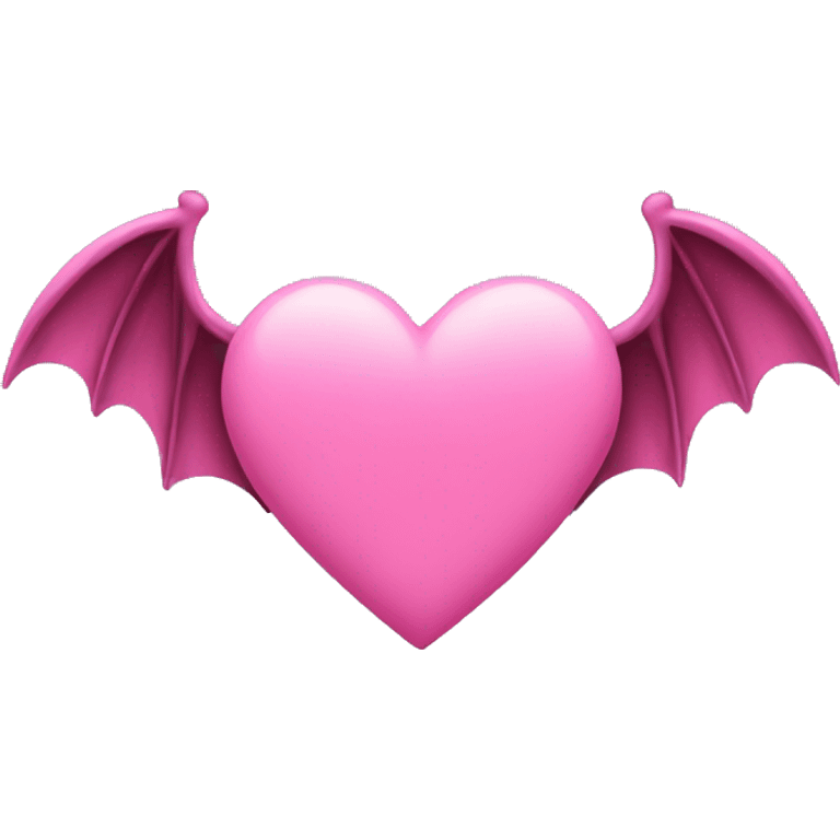 Pink heart with bat wings emoji