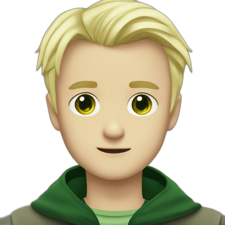 Draco Malfoy green eyes and blond hair whole face and a bit of clothes emoji