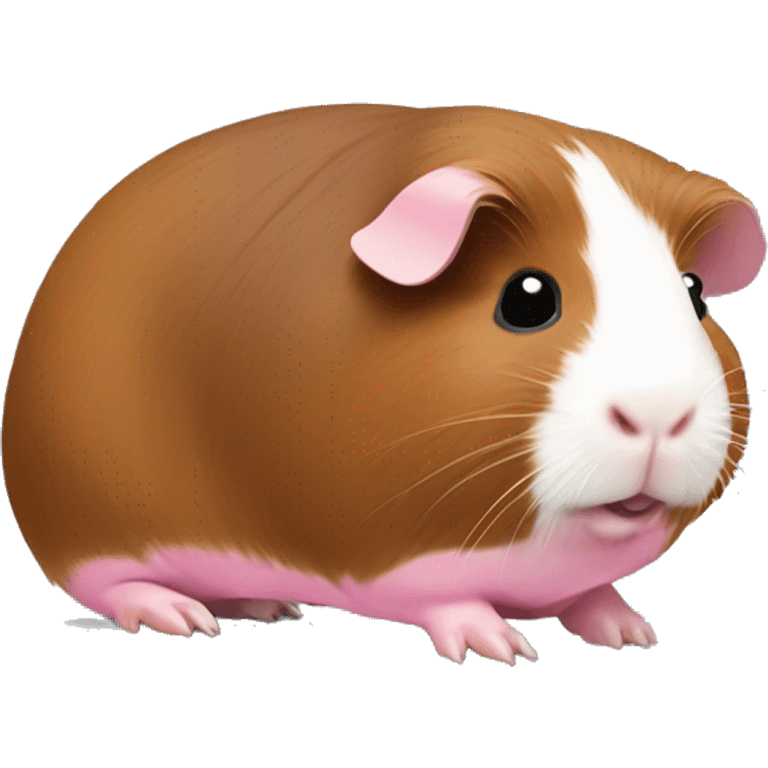 Fully brown ridge back Guinea pig with pink bottom lip  emoji