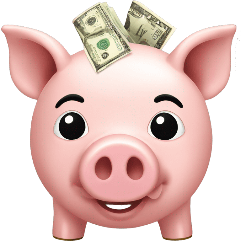 pig bank with money in it emoji